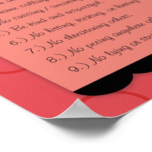 Pinkie Elephant House Rules Poster (Hoek)