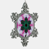 Pinkie Kaleidoscoop Sneeuwvlok Ornament (Links)