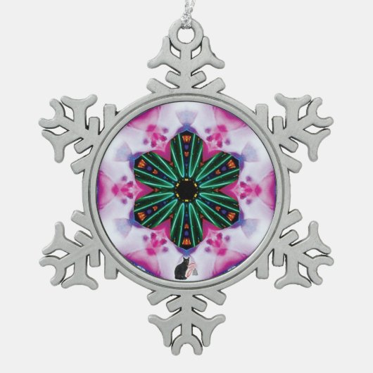 Pinkie Kaleidoscoop Sneeuwvlok Ornament (Voorkant)