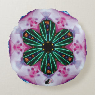 Pinkie Kaleidoscope Rond Kussen