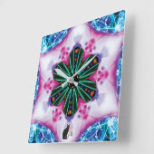Pinkie Kaleidoscope Vierkante Klok (Hoek)