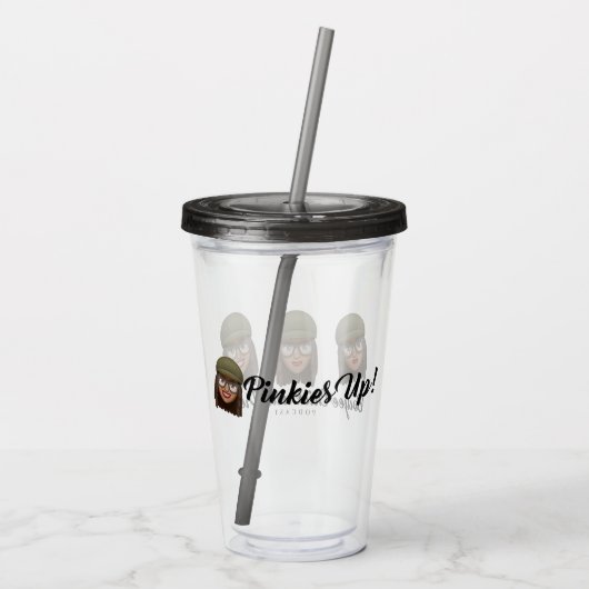 Pinkies Up Moji Acryl Drinkbeker (Achterkant)