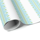 Pinking Stripe in Green and Aqua Cadeaupapier (Rol Hoek)