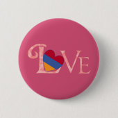 Pinkish Armenian LOVE Ronde Button 5,7 Cm (Voorkant)