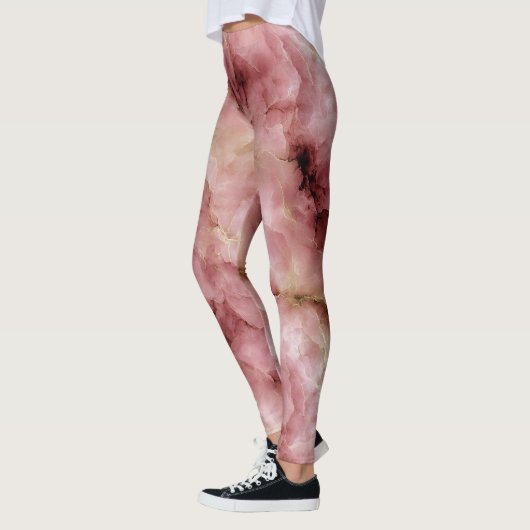 Pinkish Intricate Marble Pattern Leggings (Links)