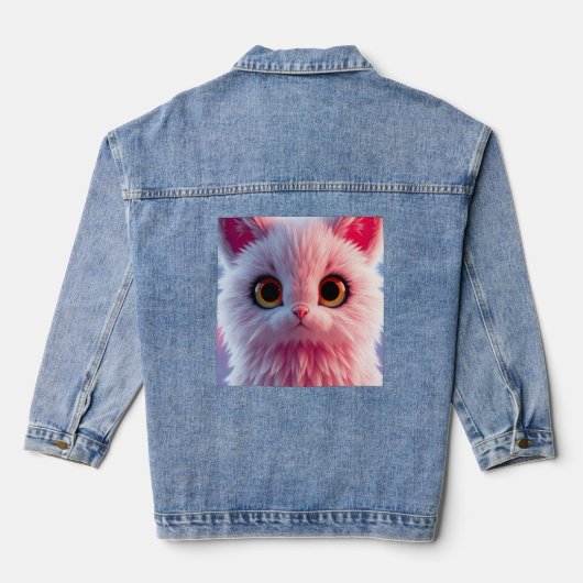 Pinkish-Kittycat Denim Jacket (Achterkant)