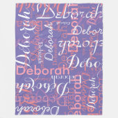 Pinkish Namen Typografie maagdenpalmkleur Fleece Deken (Voorkant)