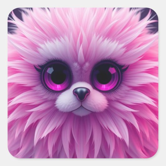 Pinkishes Character Vierkante Sticker (Voorkant)