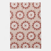 Pinkk and Burgundy Floral Mandala Pattern Theedoek (Verticaal)