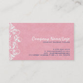 PinkLinen White Floral Lace Event Designer Visitekaartje (Achterkant)