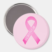 Pinklint borstkankerbewustzijnsronde magneet (Voorkant / Achterkant)