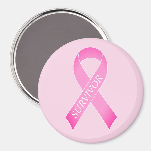 Pinklint borstkankerbewustzijnsronde magneet (Voorkant / Achterkant)