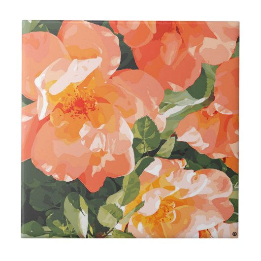 PinkMagnolia keramische Tegel Tegeltje (Voorkant)