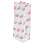 Pinkmas Flamingo Kerst Wijn Gift Bag Cadeautas (Achterkant Gekanteld)