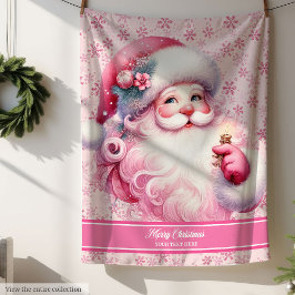 Pinkmas Gepersonaliseerde Santa Blanket voor Gezel Sherpa Deken