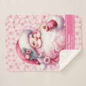 Pinkmas Gepersonaliseerde Santa Blanket voor Gezel Sherpa Deken (Voorkant (horizontaal))