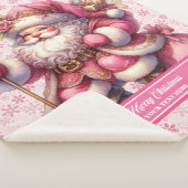 Pinkmas Santa Blanket Meisjes Gepersonaliseerd Gez Sherpa Deken (3/4)