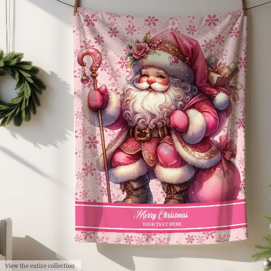 Pinkmas Santa Blanket Meisjes Gepersonaliseerd Gez Sherpa Deken