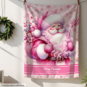 Pinkmas Santa Girls Deken met aangepaste naam