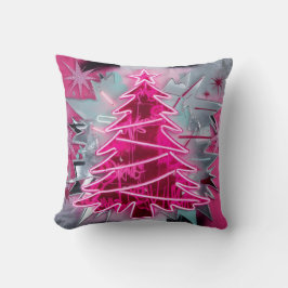 Pinkmas Tree – Bold Neon Holiday Art Kussen