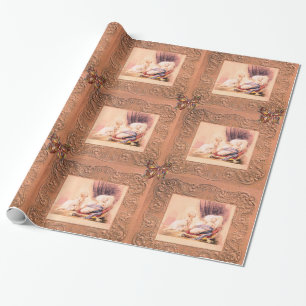 PINKMEISJE BABY SHOWER, BUTTERFLIES, VLOEISTOFFEN CADEAUPAPIER