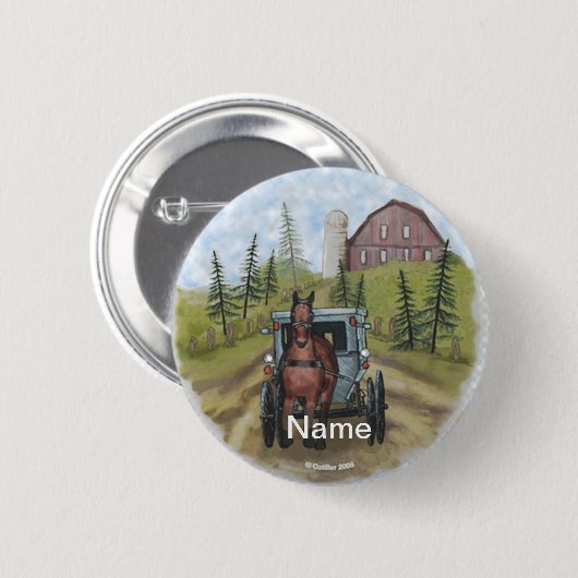 Pinknop Amish Town Day Ronde Button 5,7 Cm (Voorkant /achterkant)
