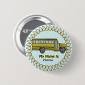 Pinknop School Bus Ronde Button 5,7 Cm (Voorkant /achterkant)