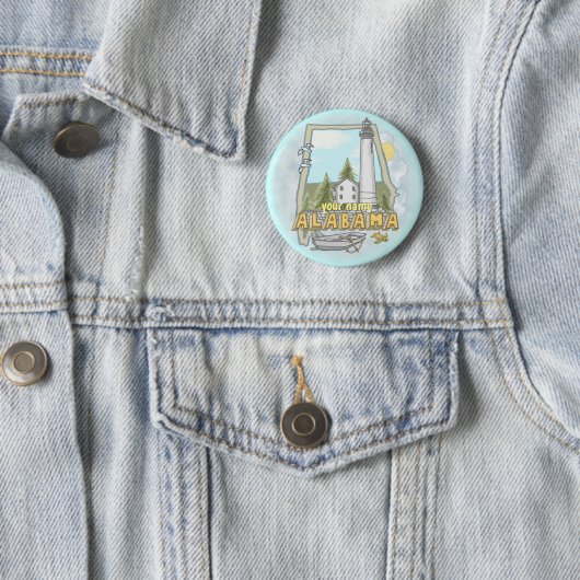 Pinknop voor Alabama Lighthouse Ronde Button 5,7 Cm (In situ)
