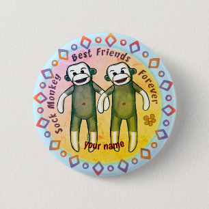 Pinknop voor Monkey Friends Ronde Button 5,7 Cm
