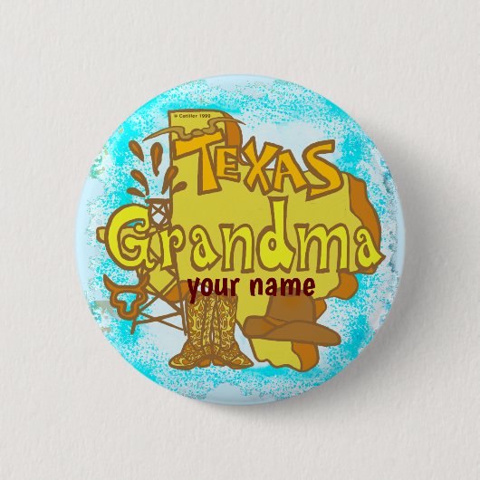 Pinknop voor oma uit Texas Ronde Button 5,7 Cm (Voorkant)