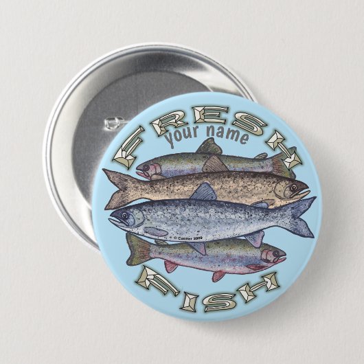 Pinknop voor verse vis ronde button 7,6 cm (Voorkant /achterkant)