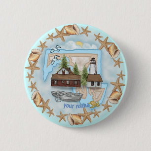 Pinknop voor vuurtoren van Maryland Shells Ronde Button 5,7 Cm