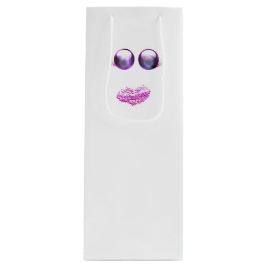 Pinkoween glitter ghost wijn cadeautas (Voorkant)