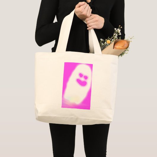 Pinkoween schattige geest grote tote bag (Voorkant (product))