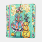 PINKPARTIJ WITCH IS HALLOEEN MAGIC, ZWARTE CAT KERAMISCH ORNAMENT (Links)