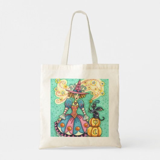 PINKPARTIJ WITCH, MAGISCHE ZWARTE CAT-TRICK OR TRE TOTE BAG (Achterkant)