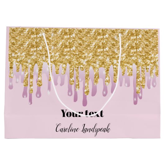 Pinkpatroon & Gold Driving Pattern Retirement Groot Cadeauzakje (Achterkant)