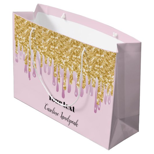 Pinkpatroon & Gold Driving Pattern Retirement Groot Cadeauzakje (Achterkant Gekanteld)