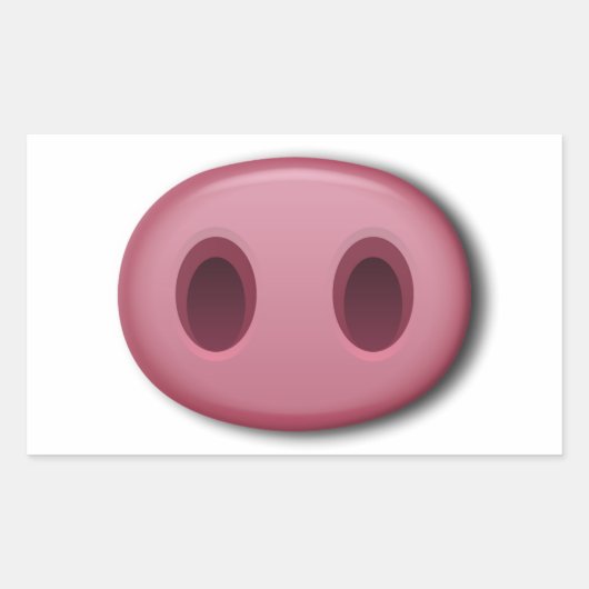 PinkPig Snout Rechthoekige Sticker (Voorkant)