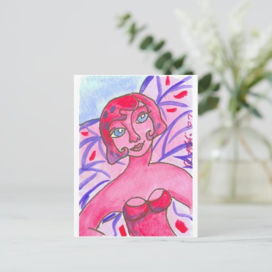 PinkPurpFairy Briefkaart (Staand voorkant)