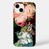 PINKROSES, BUTTERFLY, WITTE STROOMMONOGRAM Case-Mate iPhone CASE (Achterkant)