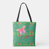 PinkRoses en Butterflies, geïnspireerd op Blauwgro Tote Bag (Achterkant)