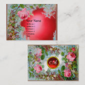 PINKROSES EN JASMINES MONOGRAM GEM STONE Red Visitekaartje (Voorkant / Achterkant)