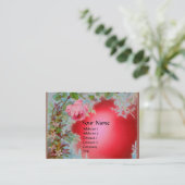 PINKROSES EN JASMINES MONOGRAM GEM STONE Red Visitekaartje (Staand voorkant)