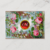 PINKROSES EN JASMINES MONOGRAM GEM STONE Red Visitekaartje (Achterkant)