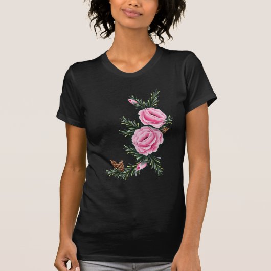 PINKROSES EN PIJN VAN SHARON SHARPE T-SHIRT (Voorkant)