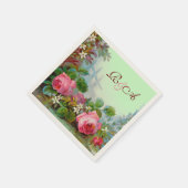 PINKROSES, JASMINEN FLORAL WEDDING MONOGRAM Blauwg Servetten (Hoek)