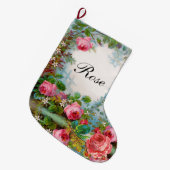 PINKROSES, JASMINEN ROOD GEMSTONMONOGRAM GROTE KERSTSOK (Voorkant (Hangend))