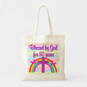 PINKROSS EN RAINBOW 80E BIRTHDAY-CANVAS TAS (Voorkant)