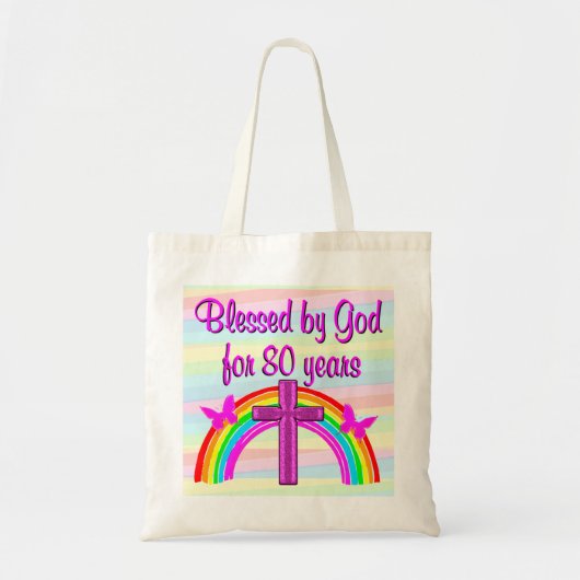 PINKROSS EN RAINBOW 80E BIRTHDAY-CANVAS TAS (Voorkant)